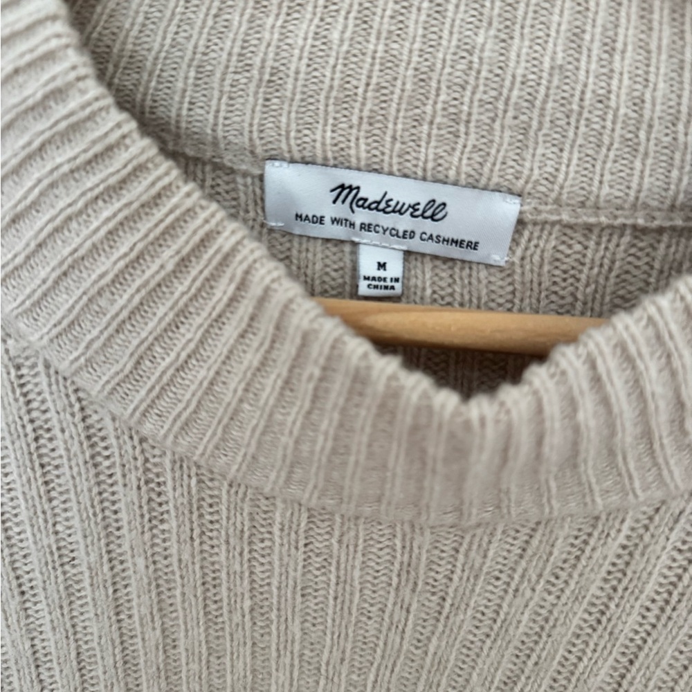 Madewell Tan Ribbed Cashmere Sweater - Picture 2 of 2